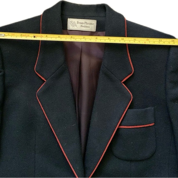 Evan Picone Dark Blue Blazer with Red Piping - Picture 5 of 11